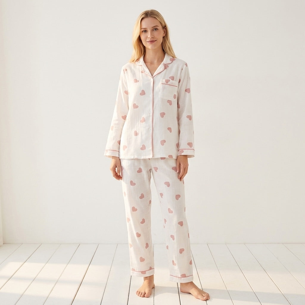 Heart Muslin Pajama